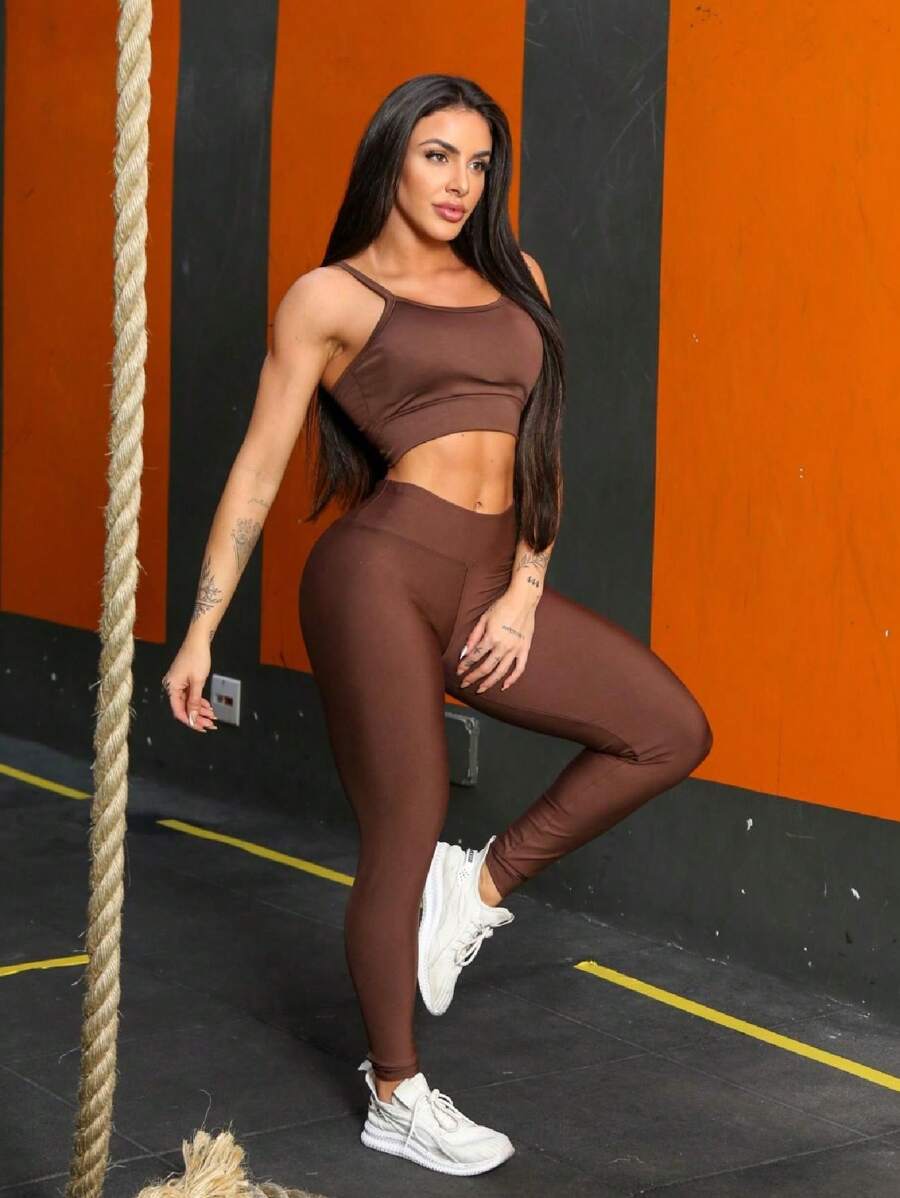 Conjunto Fitness Feminino com Top e Legging para Treino