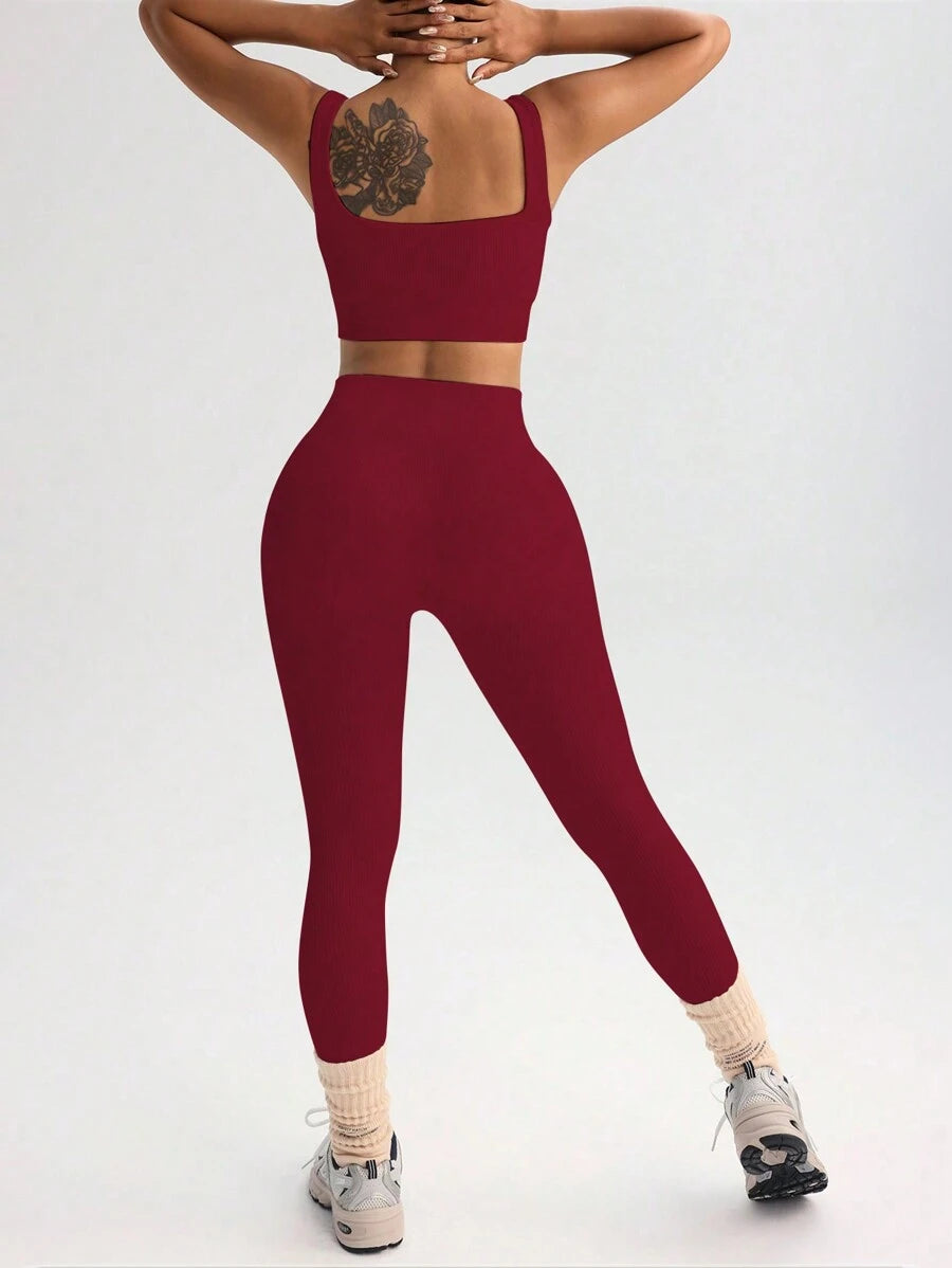 Conjunto Fitness Feminino Sem Costura com Regata e Legging