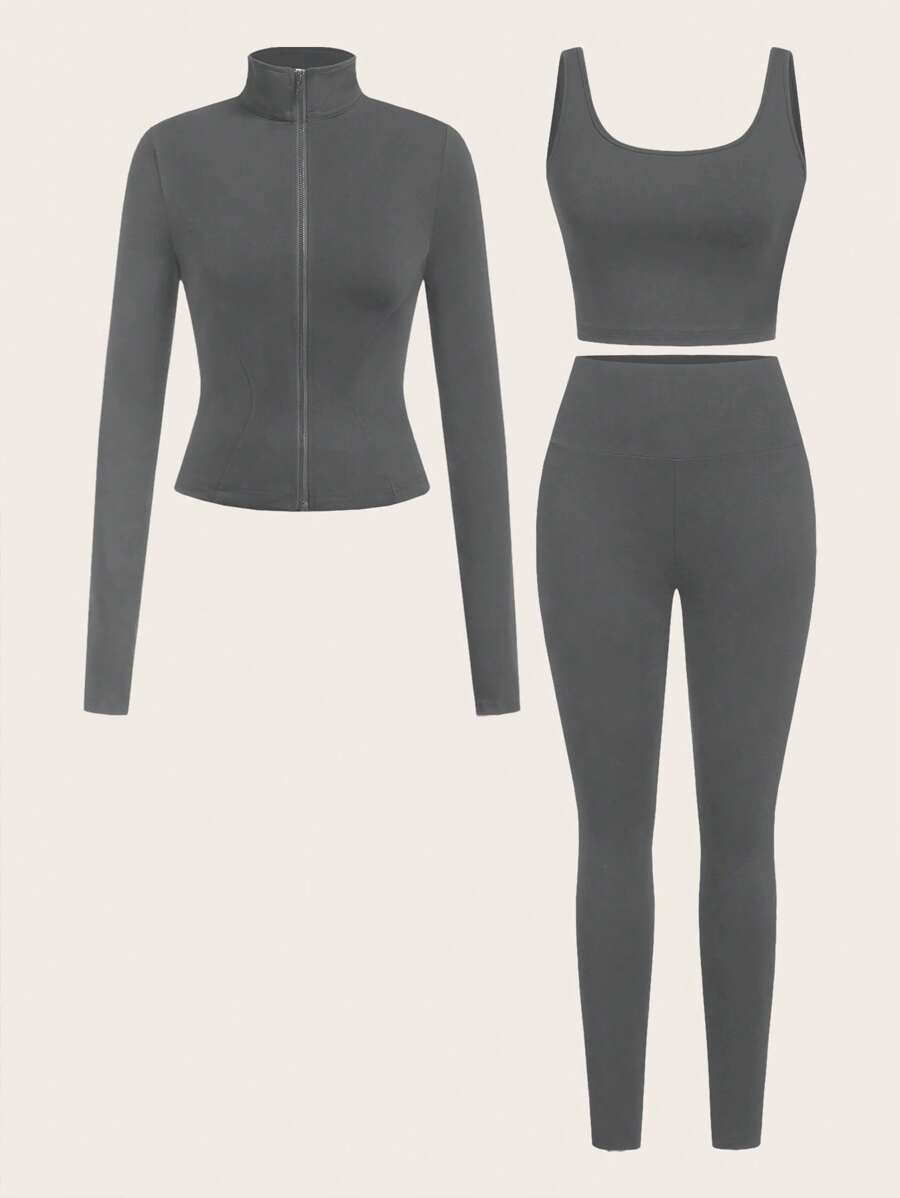 Agasalho Fitness Feminino com Zíper em Malha