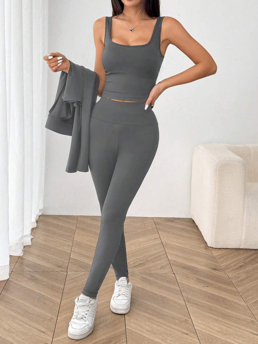 Agasalho Fitness Feminino com Zíper em Malha