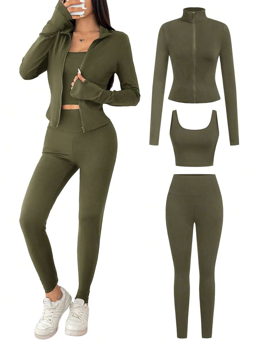 Agasalho Fitness Feminino com Zíper em Malha