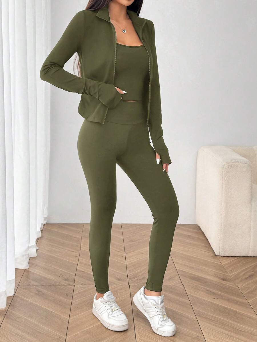 Agasalho Fitness Feminino com Zíper em Malha