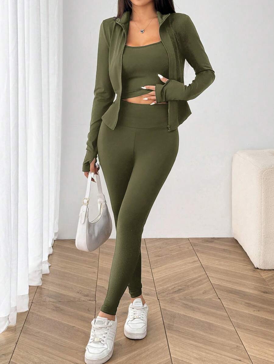 Agasalho Fitness Feminino com Zíper em Malha