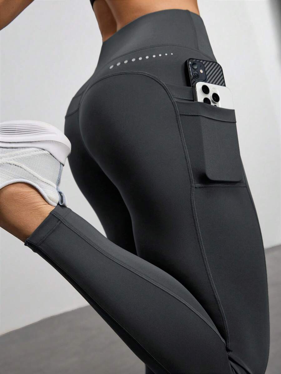 Legging Fitness Feminina com Bolso e Cintura Alta para Yoga