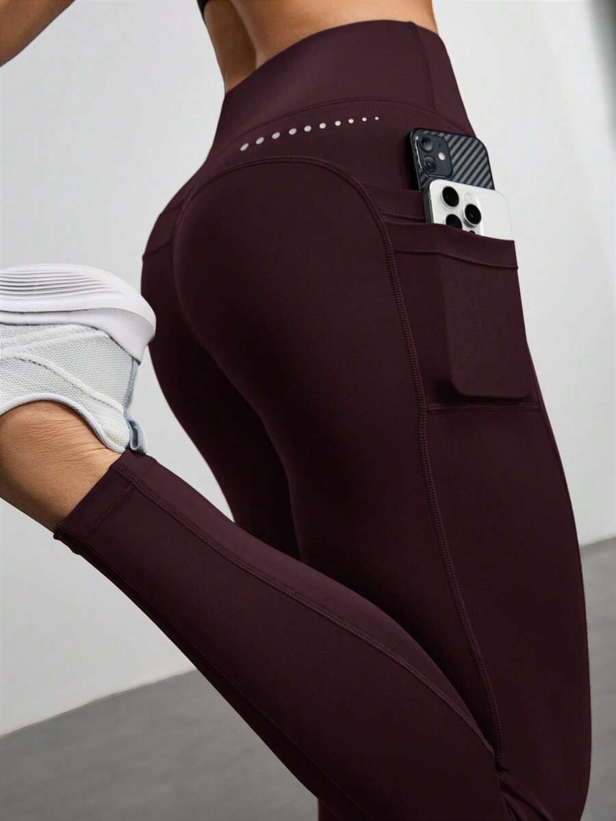 Legging Fitness Feminina com Bolso e Cintura Alta para Yoga