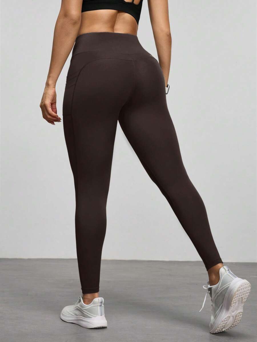 Legging Fitness Feminina com Bolso e Cintura Alta para Yoga