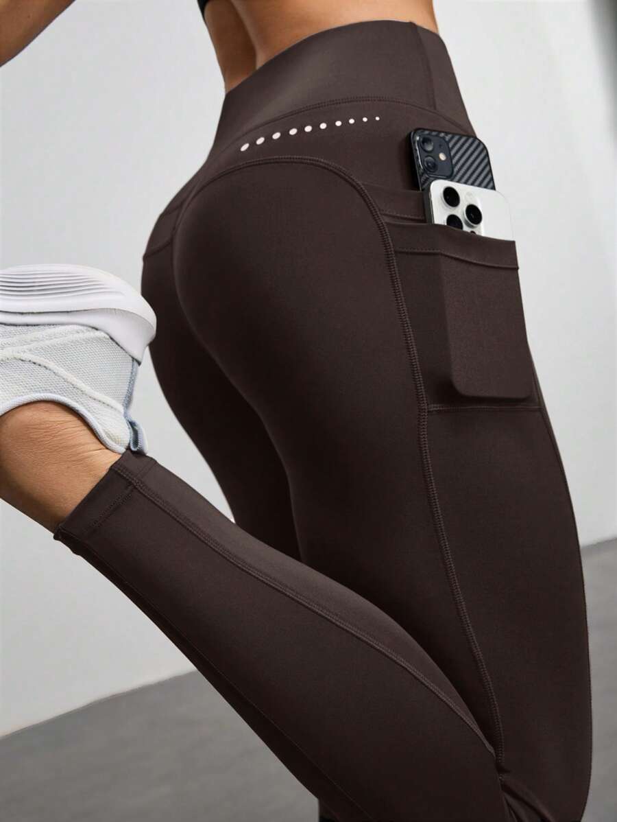 Legging Fitness Feminina com Bolso e Cintura Alta para Yoga