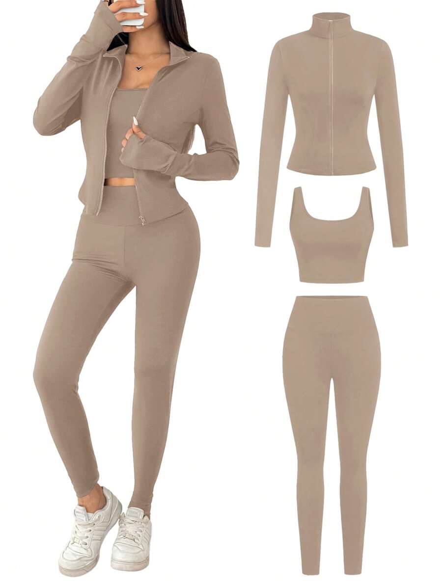 Agasalho Fitness Feminino com Zíper em Malha