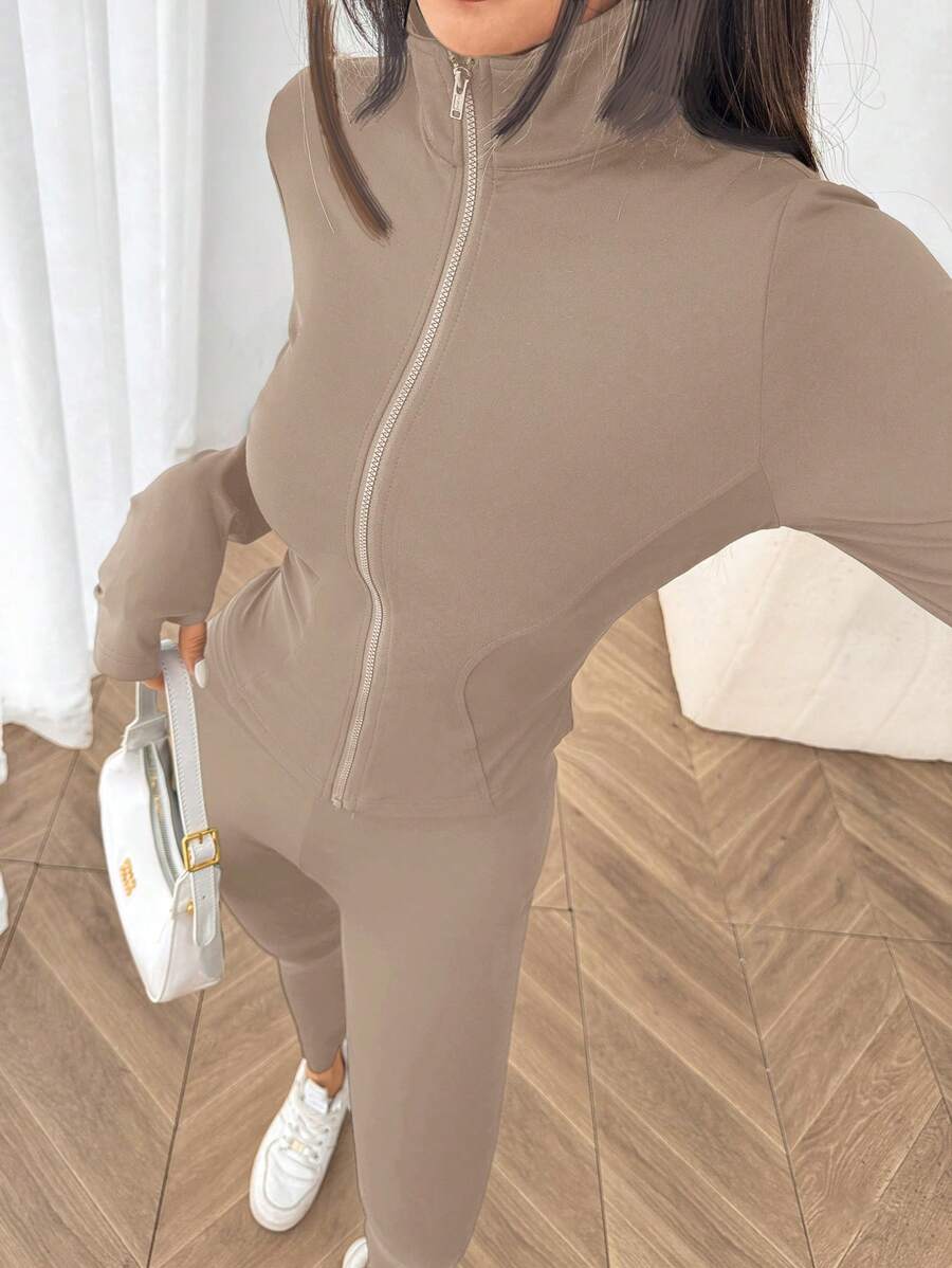 Agasalho Fitness Feminino com Zíper em Malha