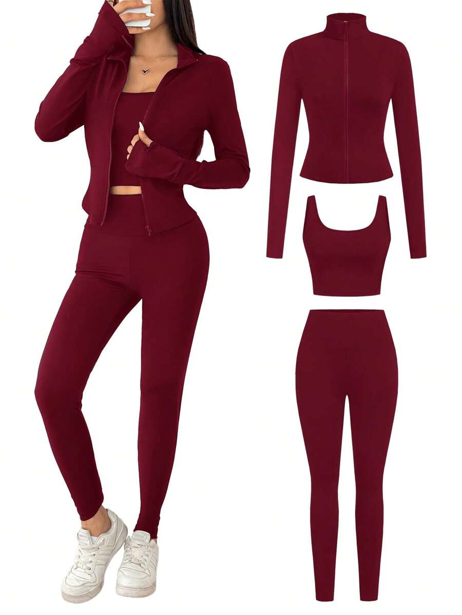 Agasalho Fitness Feminino com Zíper em Malha