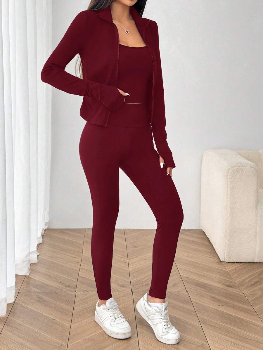 Agasalho Fitness Feminino com Zíper em Malha