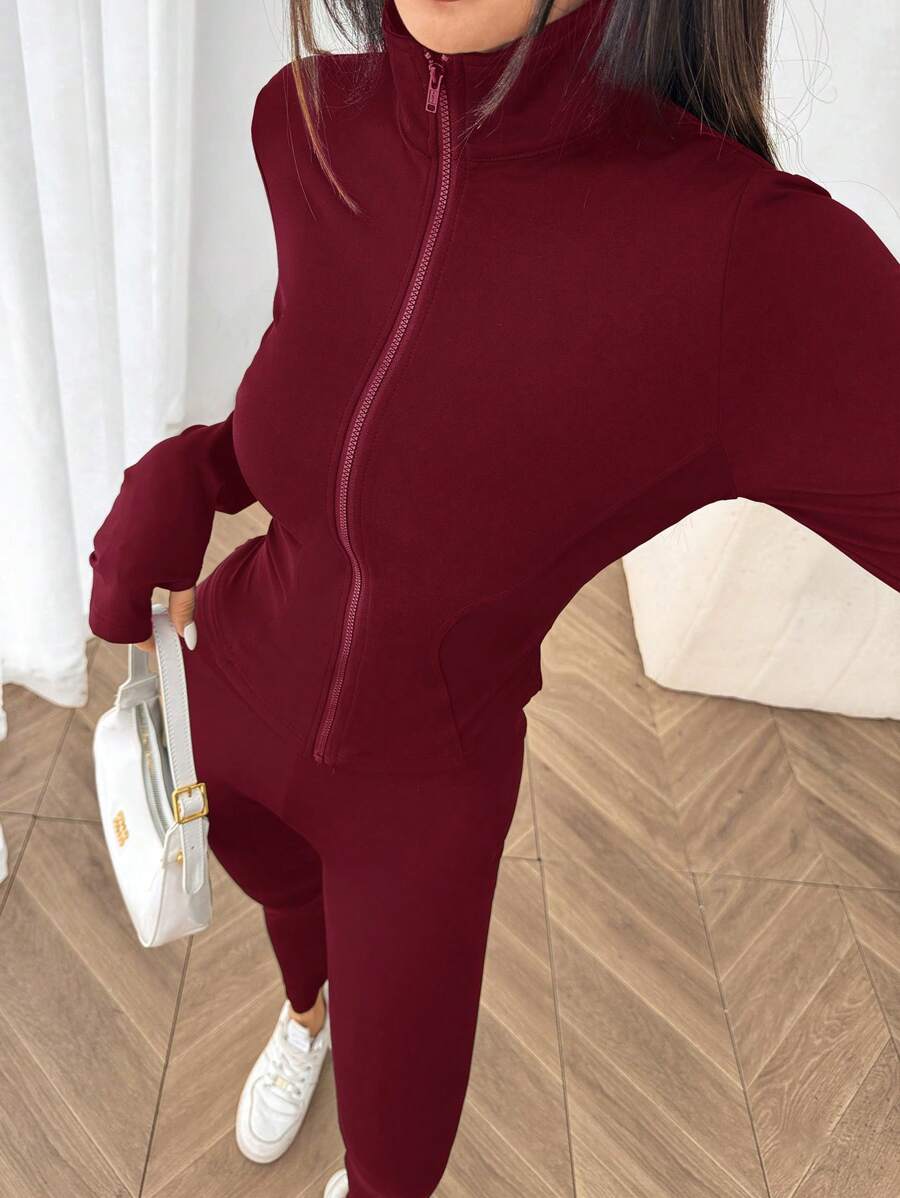 Agasalho Fitness Feminino com Zíper em Malha