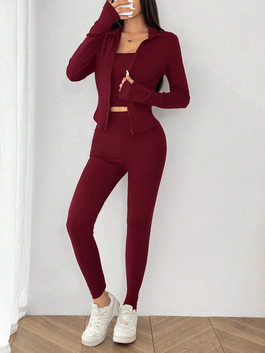 Agasalho Fitness Feminino com Zíper em Malha