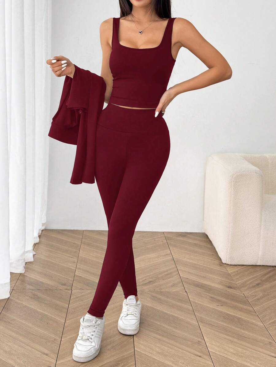 Agasalho Fitness Feminino com Zíper em Malha