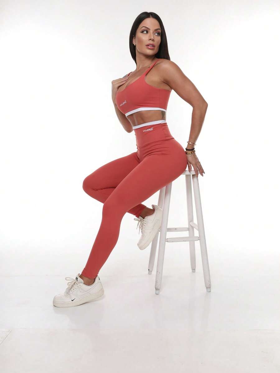 Legging Fitness Feminina Duo de Cintura Alta Zero Transparência