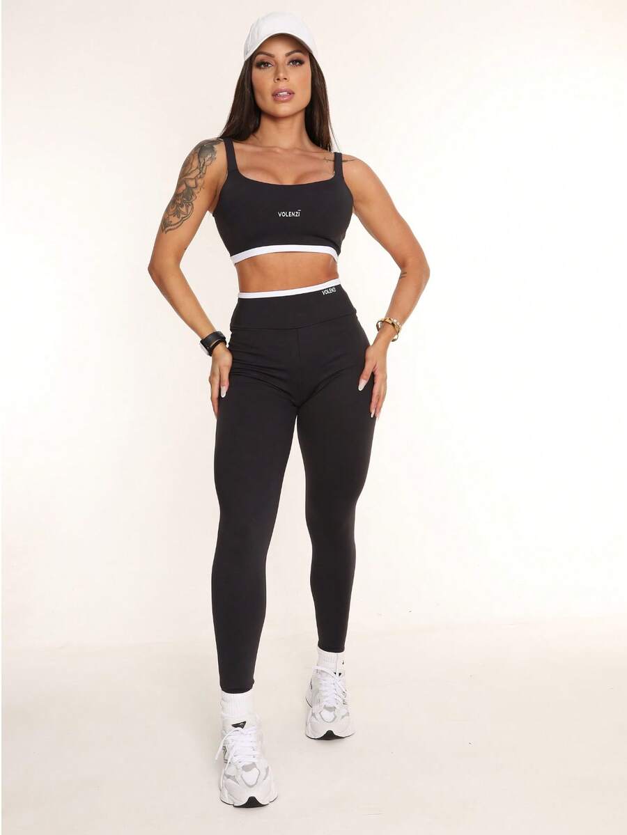 Legging Fitness Feminina Duo de Cintura Alta Zero Transparência