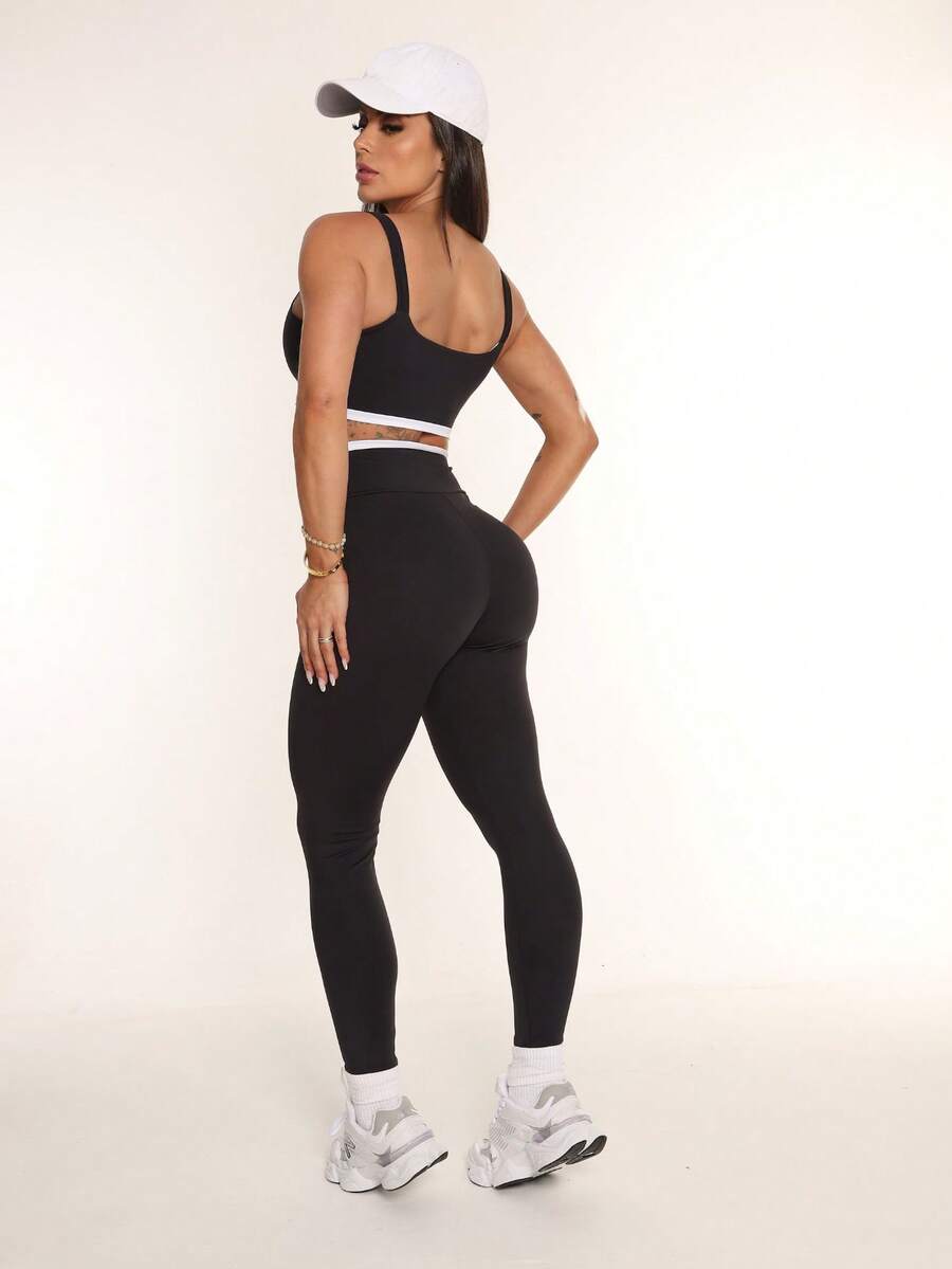 Legging Fitness Feminina Duo de Cintura Alta Zero Transparência