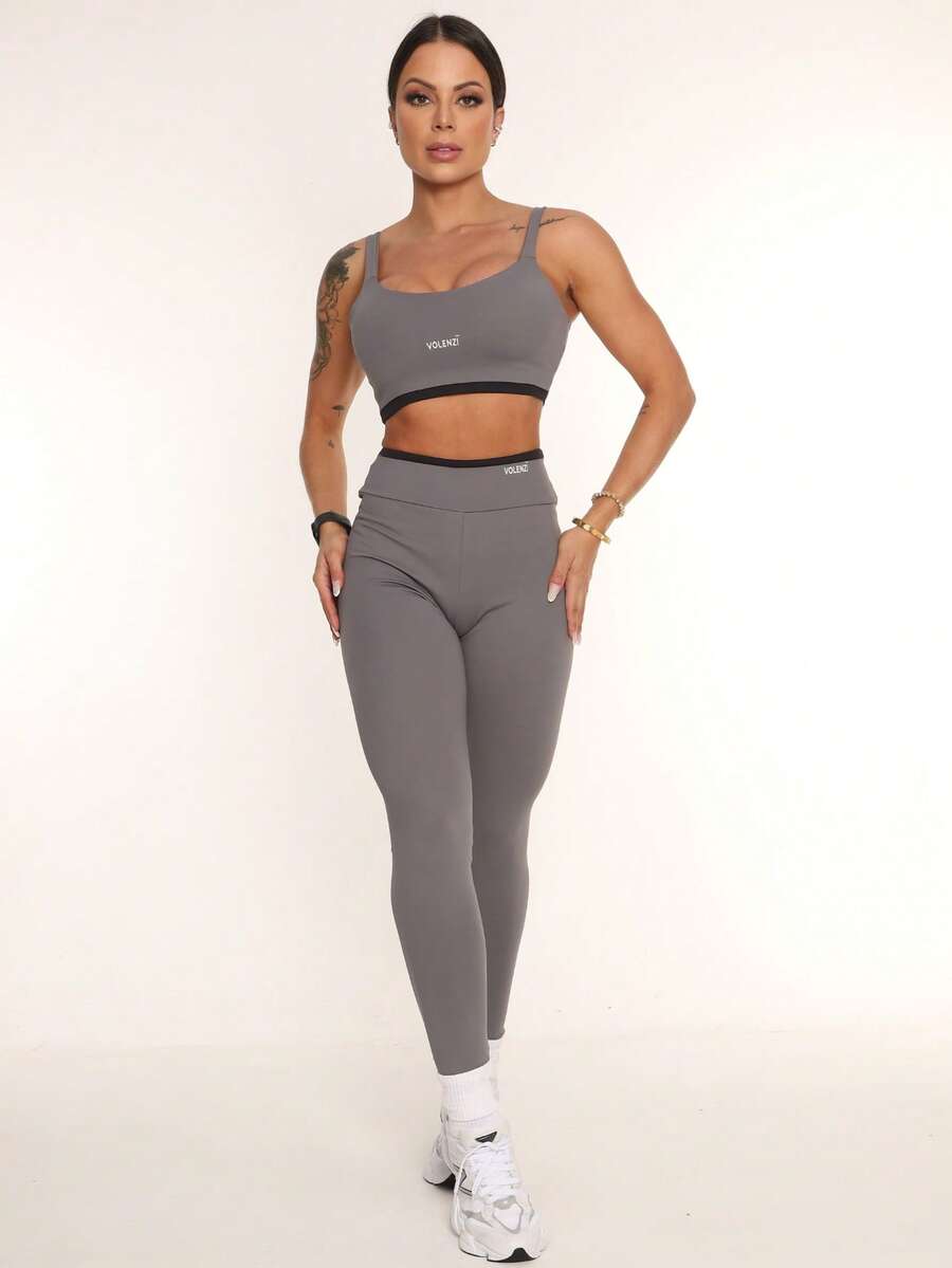 Legging Fitness Feminina Duo de Cintura Alta Zero Transparência