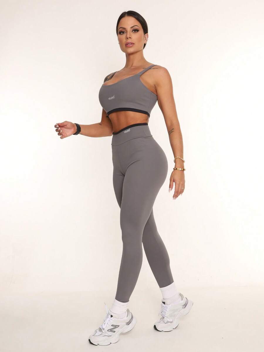Legging Fitness Feminina Duo de Cintura Alta Zero Transparência