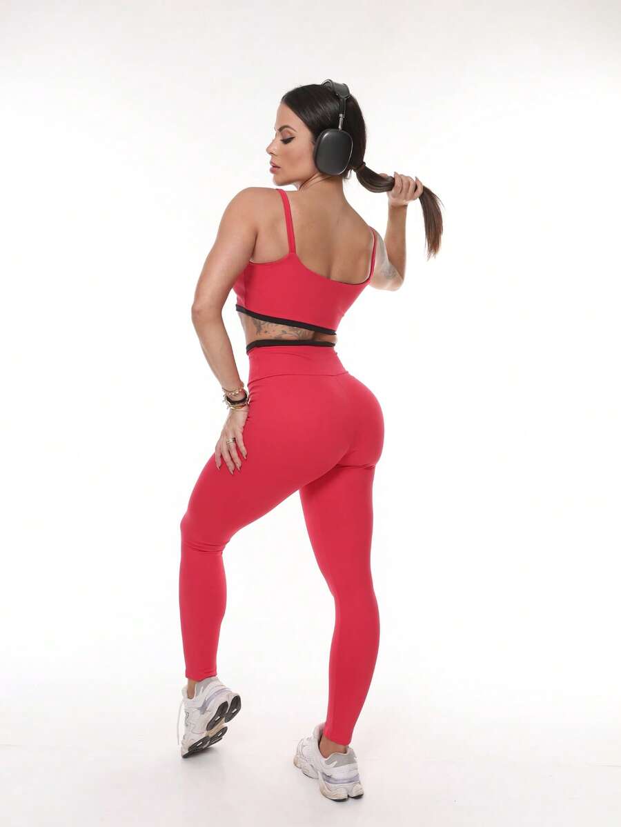 Legging Fitness Feminina Duo de Cintura Alta Zero Transparência