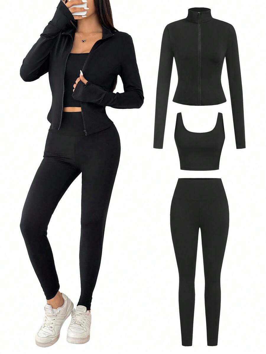 Agasalho Fitness Feminino com Zíper em Malha