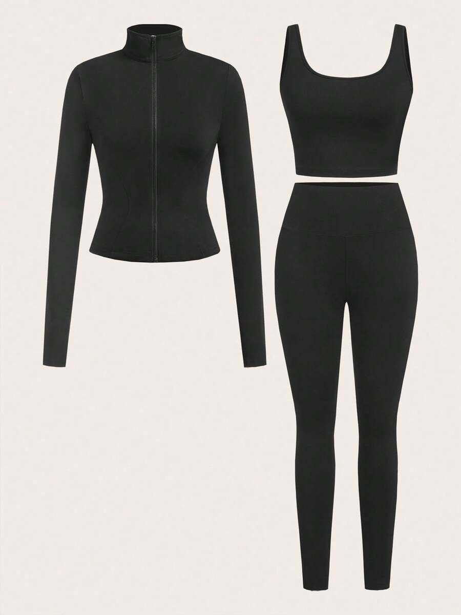 Agasalho Fitness Feminino com Zíper em Malha