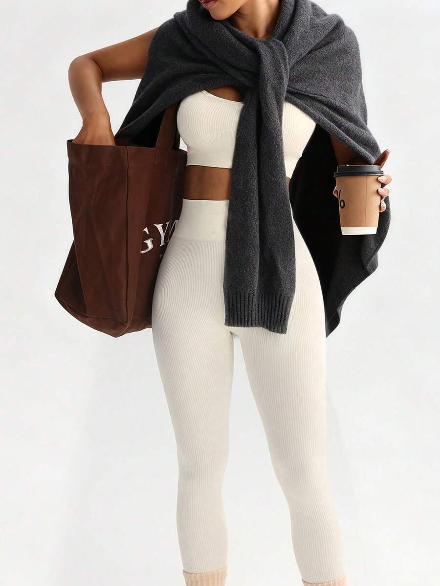 Conjunto Fitness Feminino Sem Costura com Regata e Legging