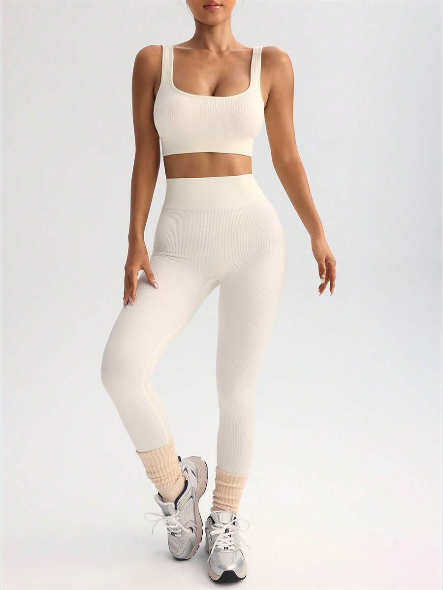 Conjunto Fitness Feminino Sem Costura com Regata e Legging