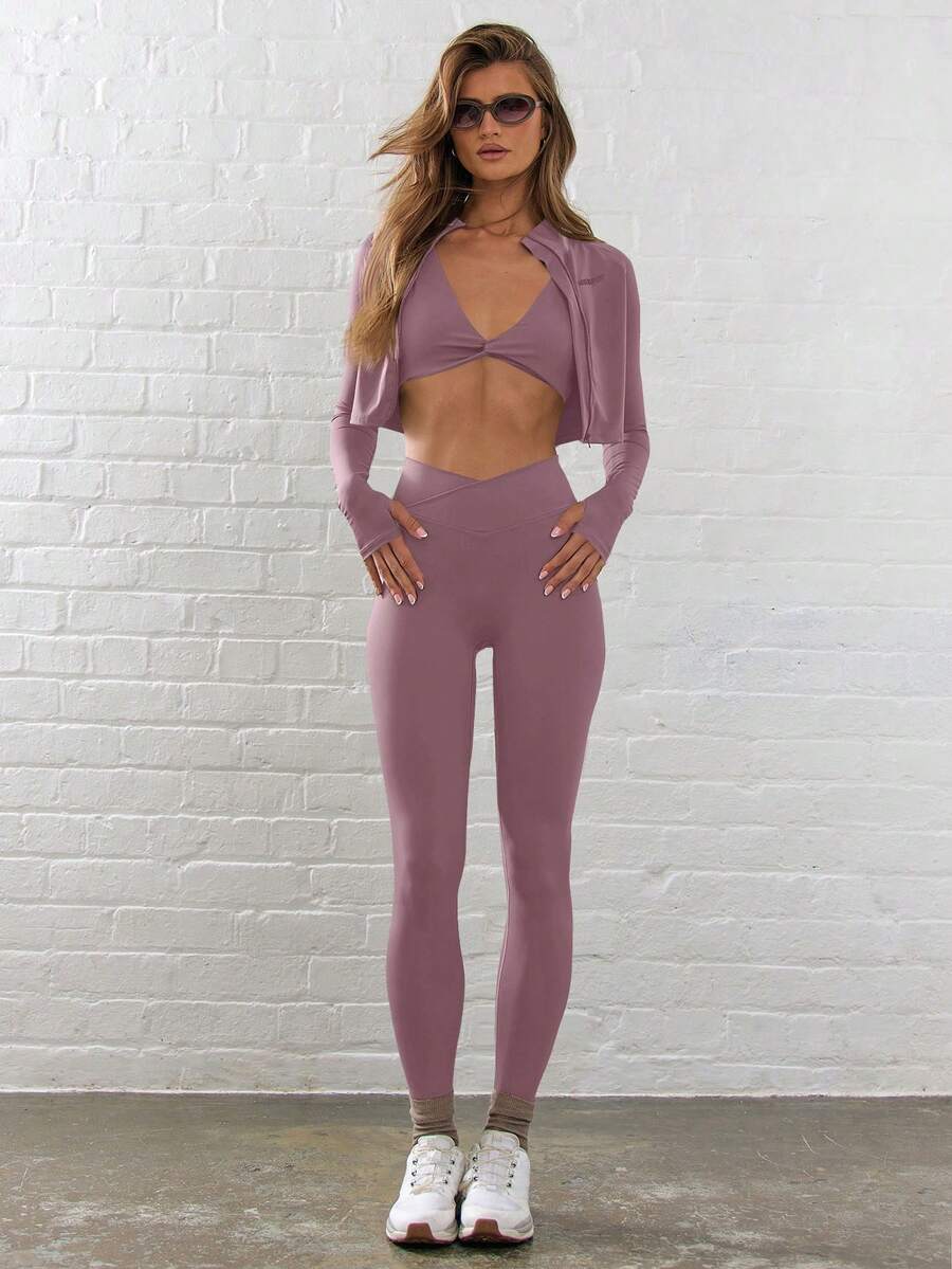 Legging Fitness Feminina com Efeito Degradê e Cintura Alta