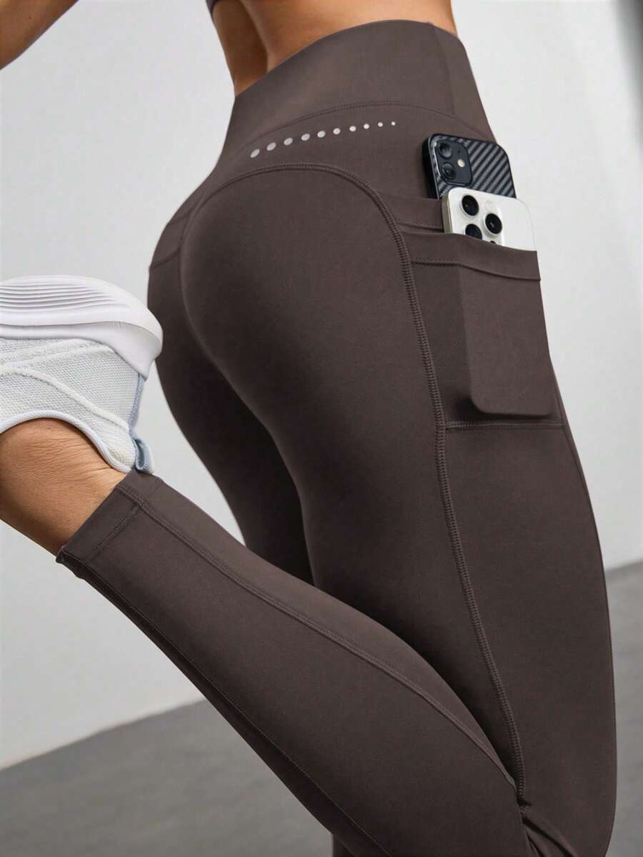 Legging Fitness Feminina com Bolso e Cintura Alta para Yoga