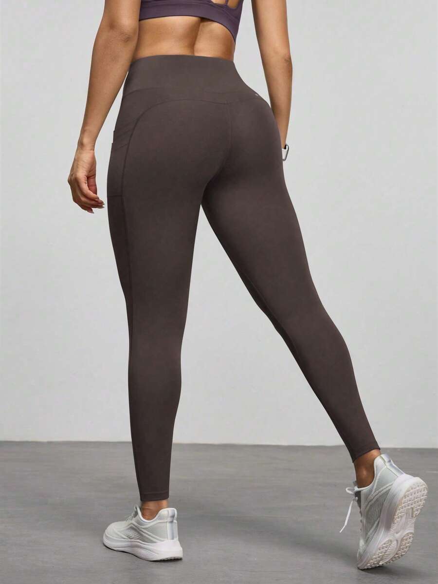 Legging Fitness Feminina com Bolso e Cintura Alta para Yoga