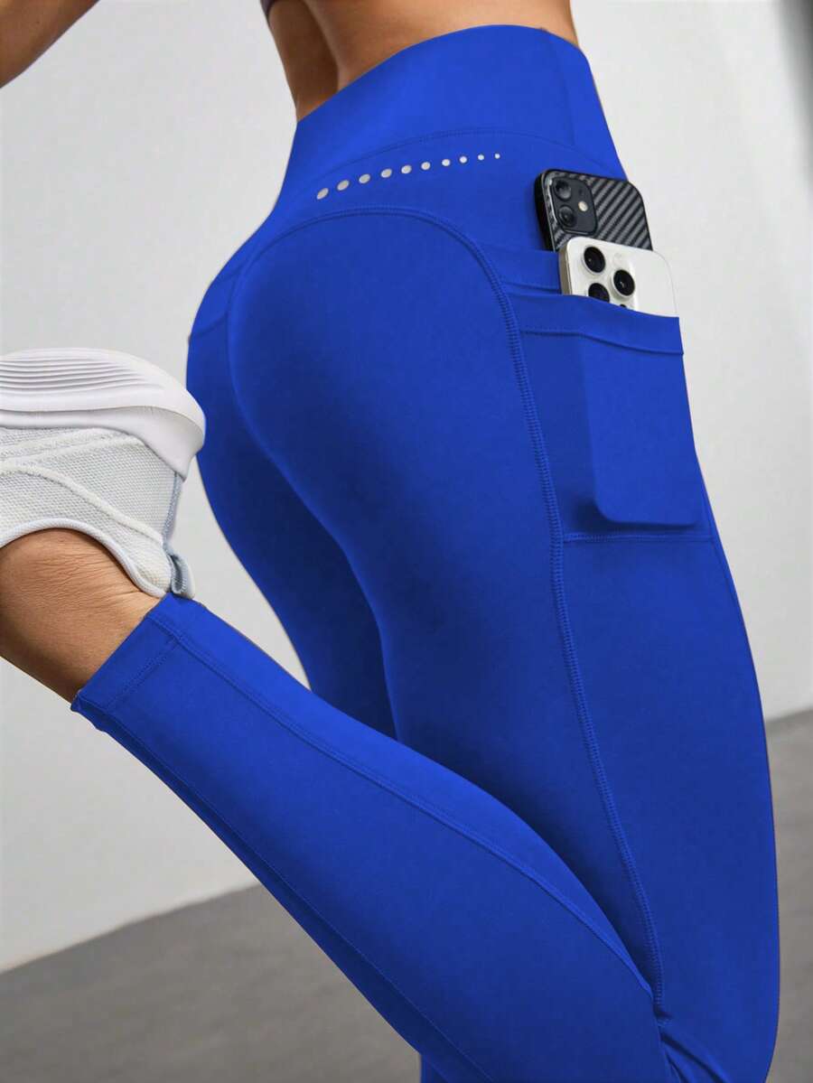 Legging Fitness Feminina com Bolso e Cintura Alta para Yoga