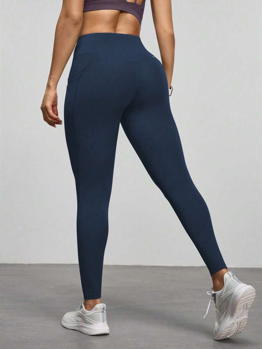 Legging Fitness Feminina com Bolso e Cintura Alta para Yoga