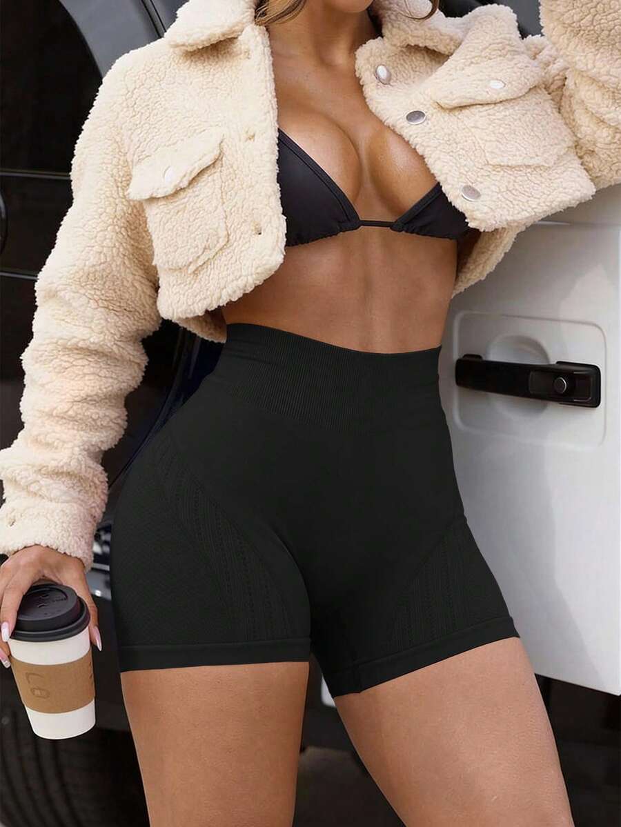 Short Fitness Feminino Sem Costura para Corrida e Treino