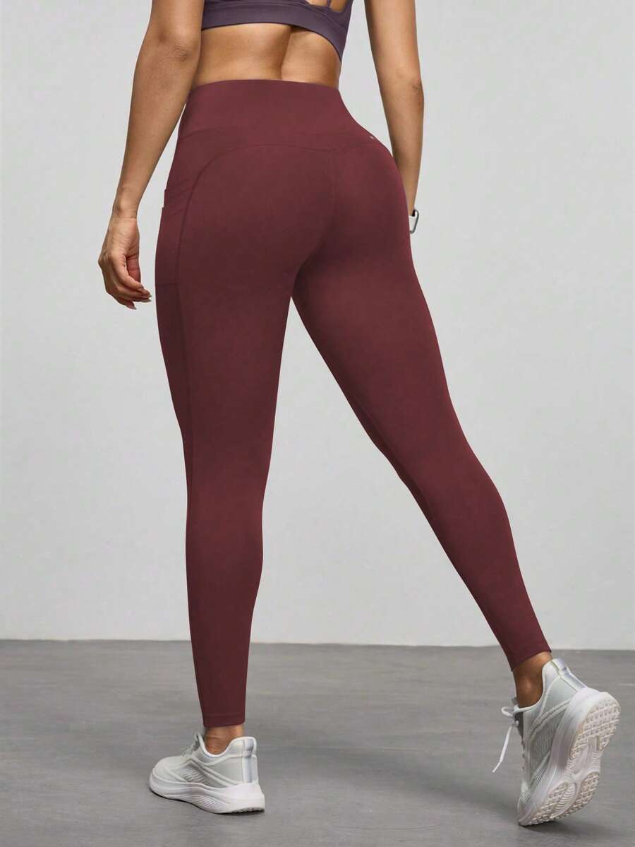 Legging Fitness Feminina com Bolso e Cintura Alta para Yoga