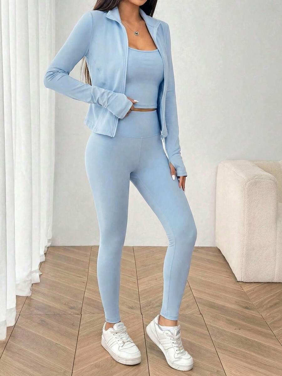 Agasalho Fitness Feminino com Zíper em Malha