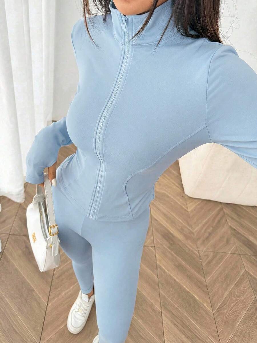 Agasalho Fitness Feminino com Zíper em Malha