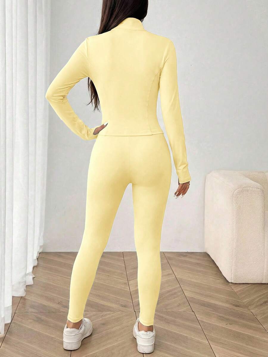 Agasalho Fitness Feminino com Zíper em Malha