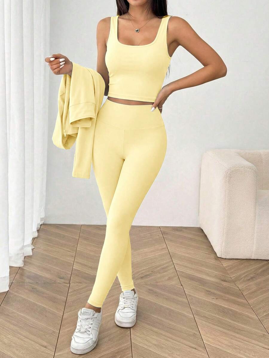 Agasalho Fitness Feminino com Zíper em Malha