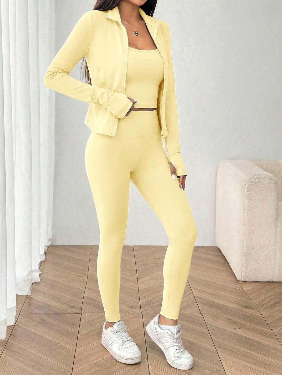 Agasalho Fitness Feminino com Zíper em Malha