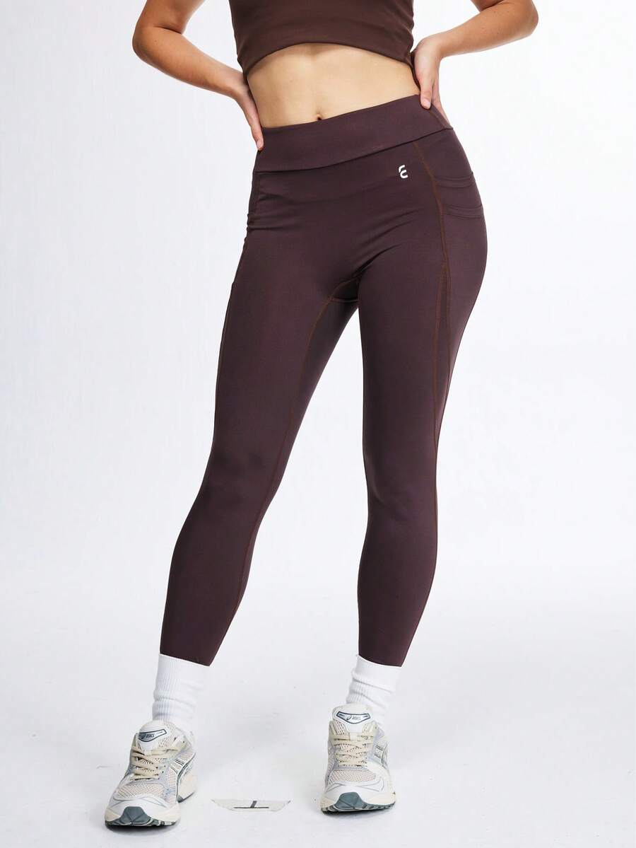 Legging Fitness Feminina com Bolso e Cintura Alta para Yoga