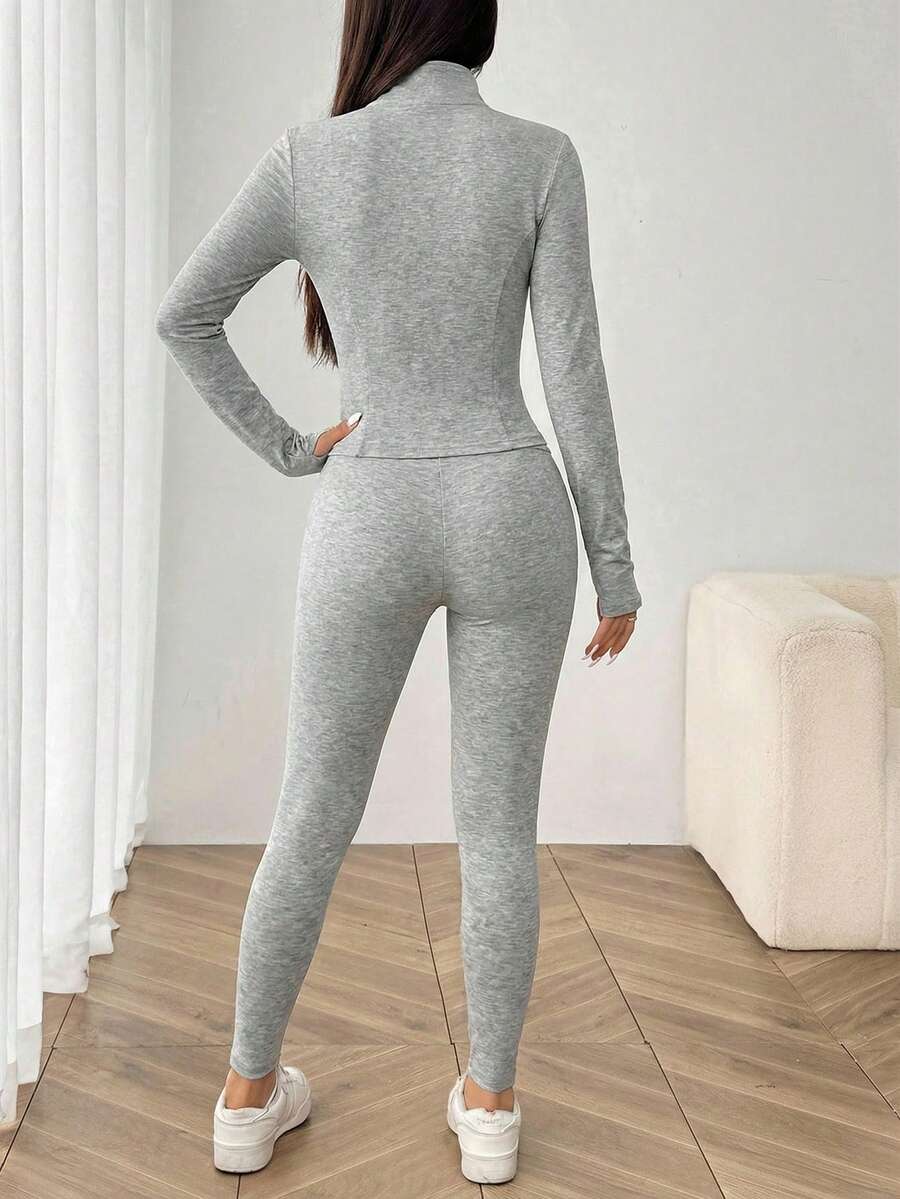 Agasalho Fitness Feminino com Zíper em Malha