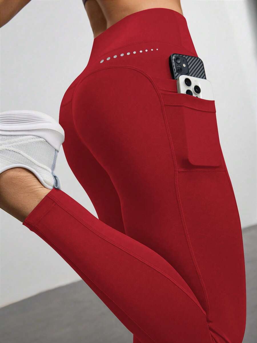 Legging Fitness Feminina com Bolso e Cintura Alta para Yoga