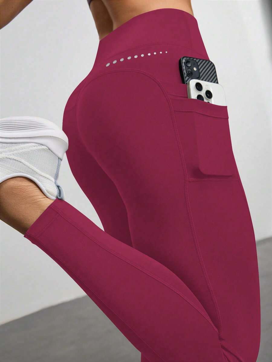 Legging Fitness Feminina com Bolso e Cintura Alta para Yoga