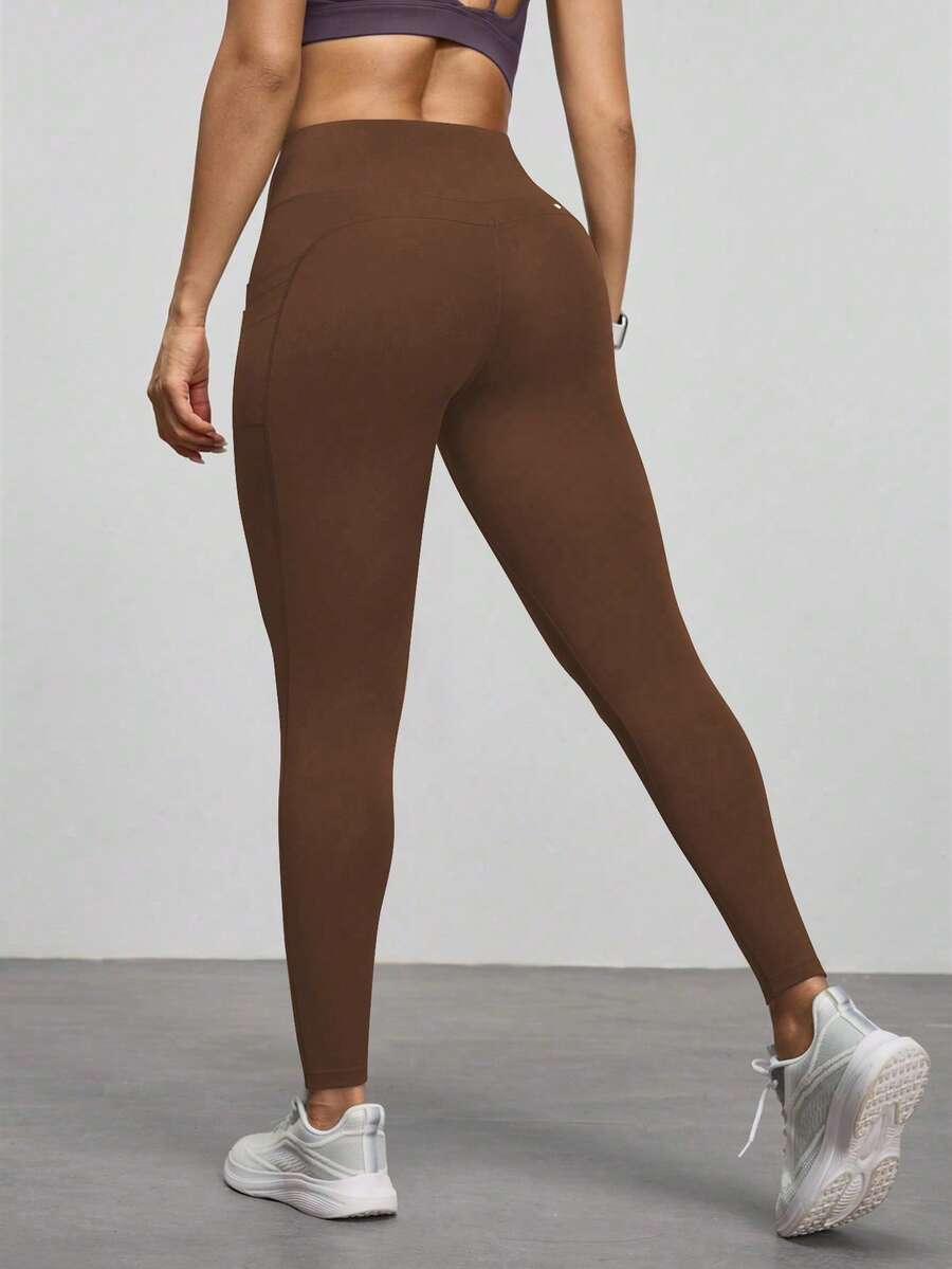 Legging Fitness Feminina com Bolso e Cintura Alta para Yoga