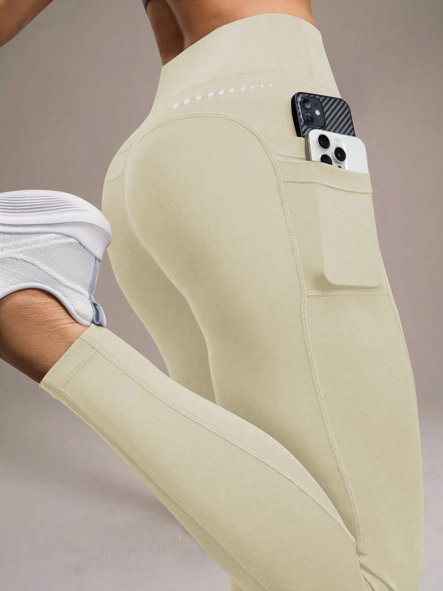 Legging Fitness Feminina com Bolso e Cintura Alta para Yoga