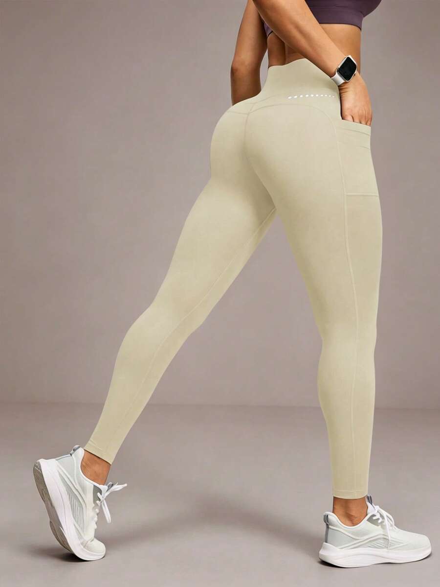 Legging Fitness Feminina com Bolso e Cintura Alta para Yoga