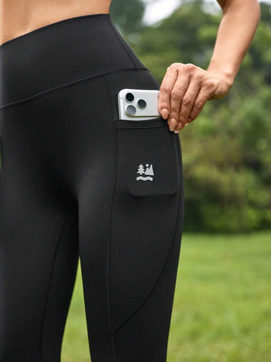 Legging Fitness Feminina com Bolso e Cintura Alta para Yoga
