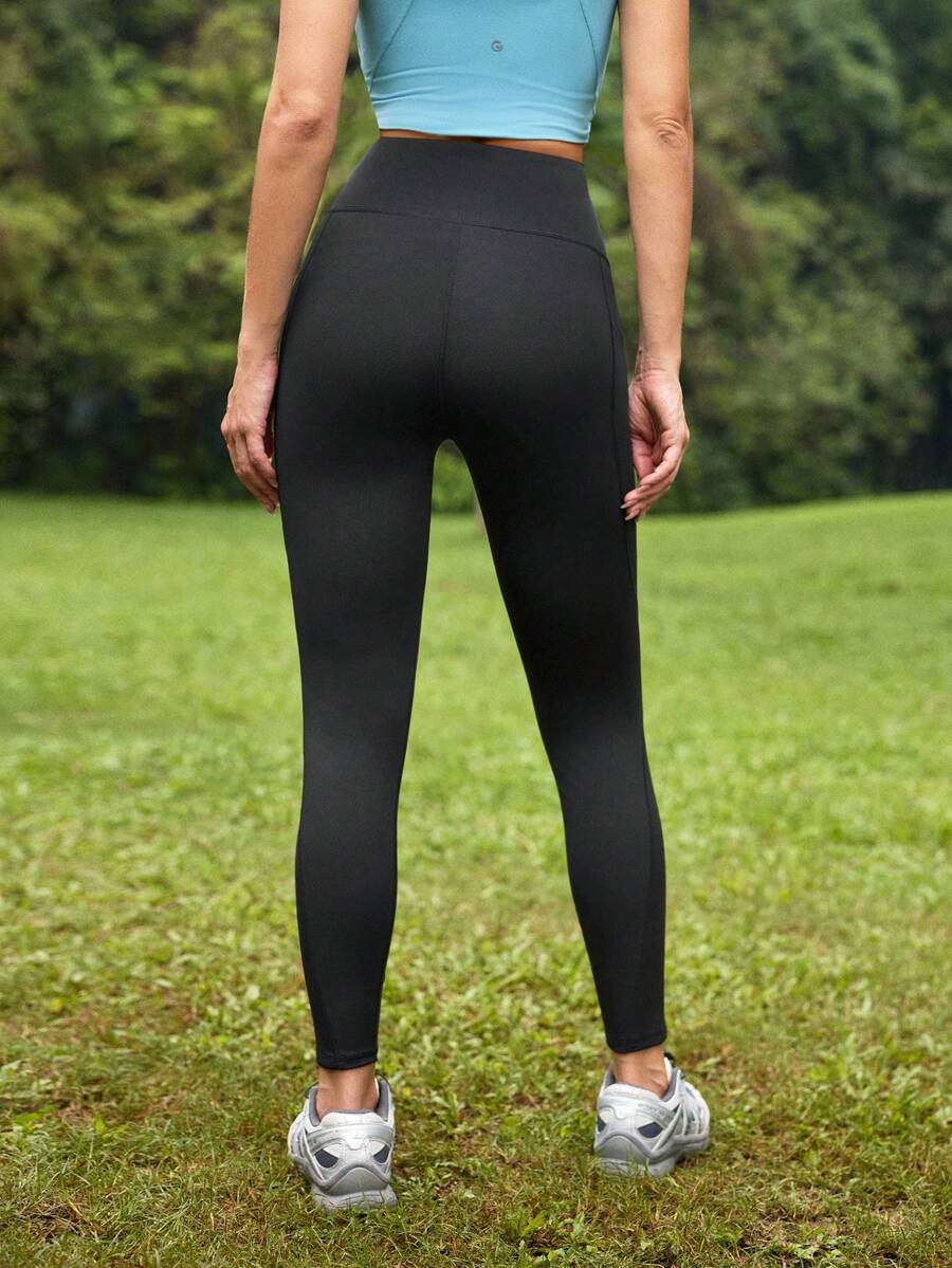Legging Fitness Feminina com Bolso e Cintura Alta para Yoga