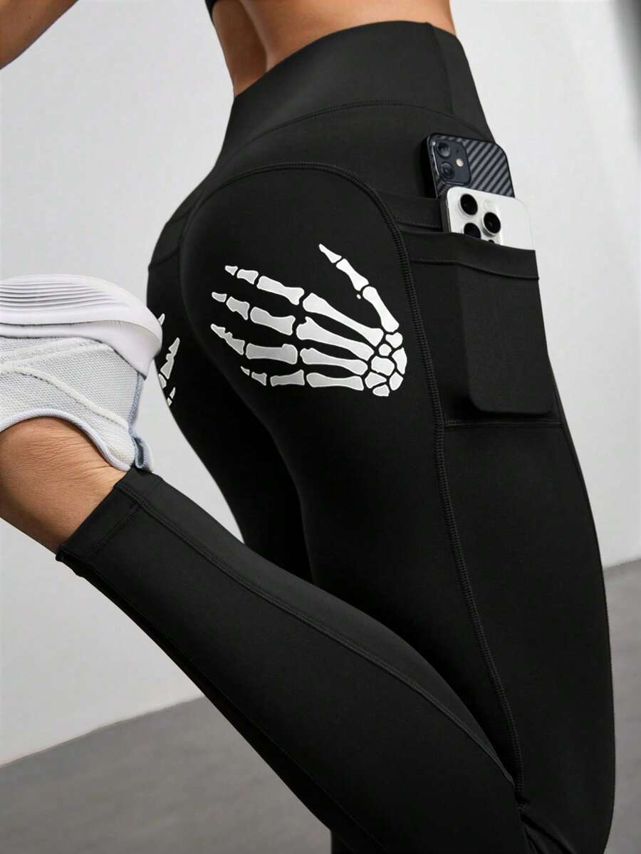 Legging Fitness Feminina com Bolso e Cintura Alta para Yoga